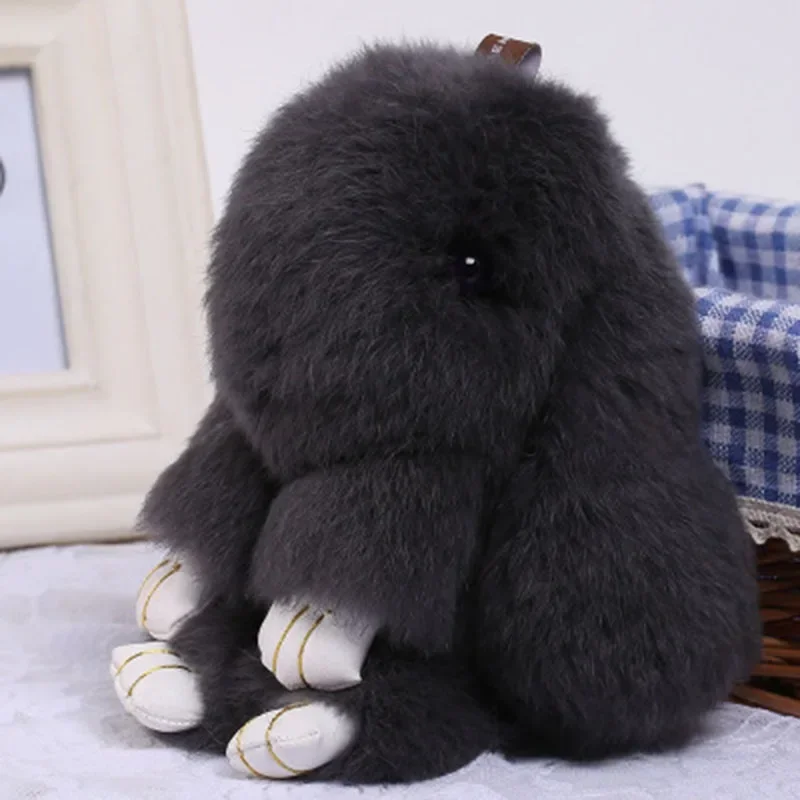 Echtes Kaninchenfell, hochwertiger süßer flauschiger Hasen-Taschenanhänger, schönes Kaninchen-Tier-Spielzeug, Geschenk für Mädchen für Taschen, Kawaii-Plüsch