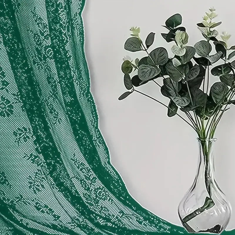 1-teilige Vintage-Vorhangpaneele mit floraler Stickerei und klarer Spitze – Privatsphäre und Lichtfilterung, maschinenwaschbar – Detail 16