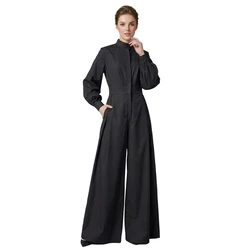 Onecozyday 2026 Stylish Solid Color Coverall for Urban Women Stand Collar High Waist Loose Fit One-piece Suit Casual Jumpsuits
