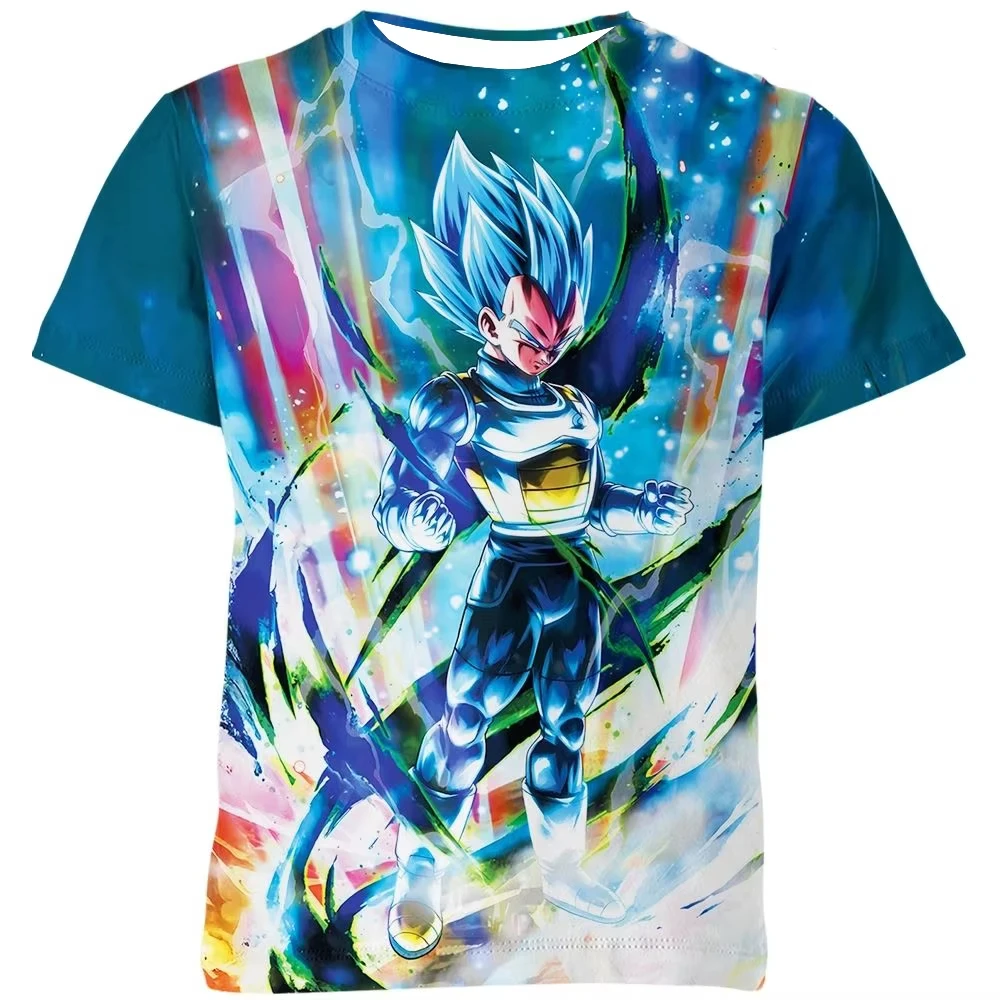 2026 Summer Dragon Ball T Shirt Kids Tops Tee Anime Figures Goku Super Saiyan T-shirt Boys T-shirts Children Short Sleeve Y2k view 2