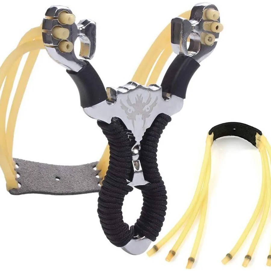 Fionda in lega di alluminio ad alta potenza con elastici per tiro e pesca precisi