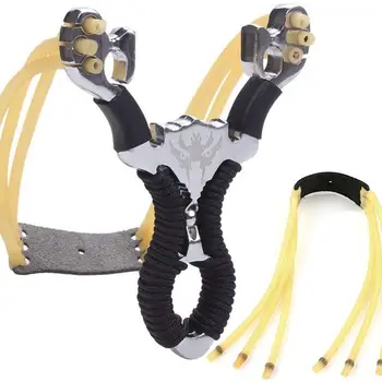 高功率鋁合金彈弓,配有橡皮筋,可進行精準射擊和釣魚。 6 最佳銷售 彈弓 - №3