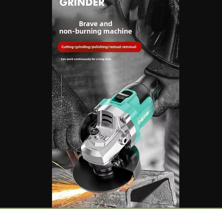 

110V/220V Cordless Angle Grinder with Lithium Battery Multi Purpose Cutting and Polishing Electric Tool for DIY AAB