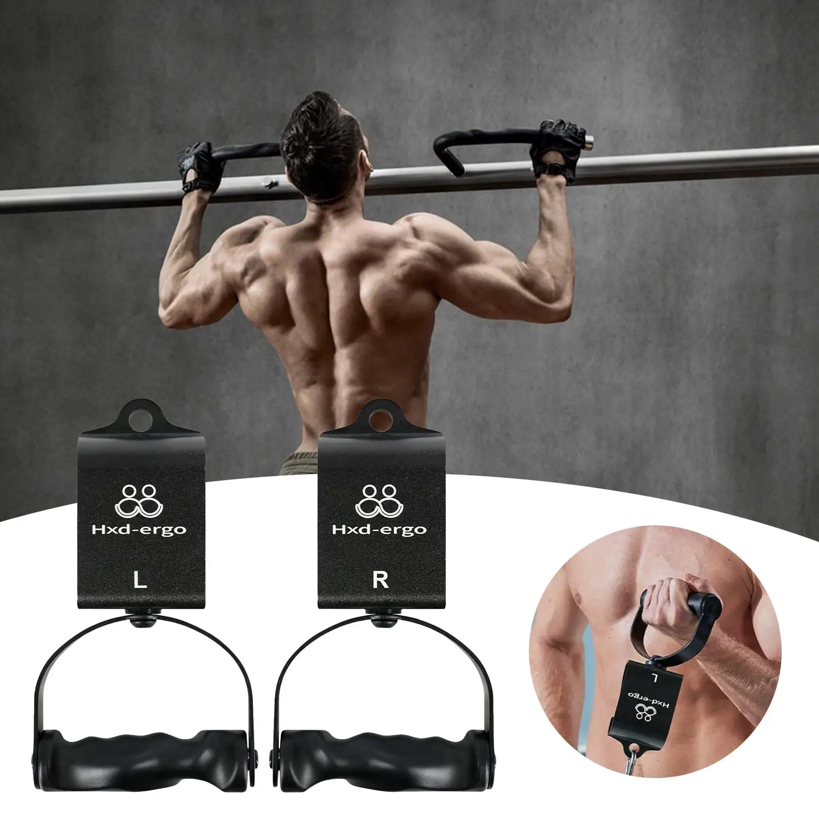 

1 Pair 360-degree Rotating Gym Handles, Workout Grips for Barbell, Pulley Machine & Resistance Bands, for Home Gym Training