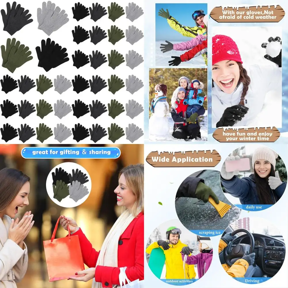 

Bulk Knitted Winter Gloves - 100 Pairs Stretchy Warmth for Men & Women - Ideal for Charity Donations and Homeless Support