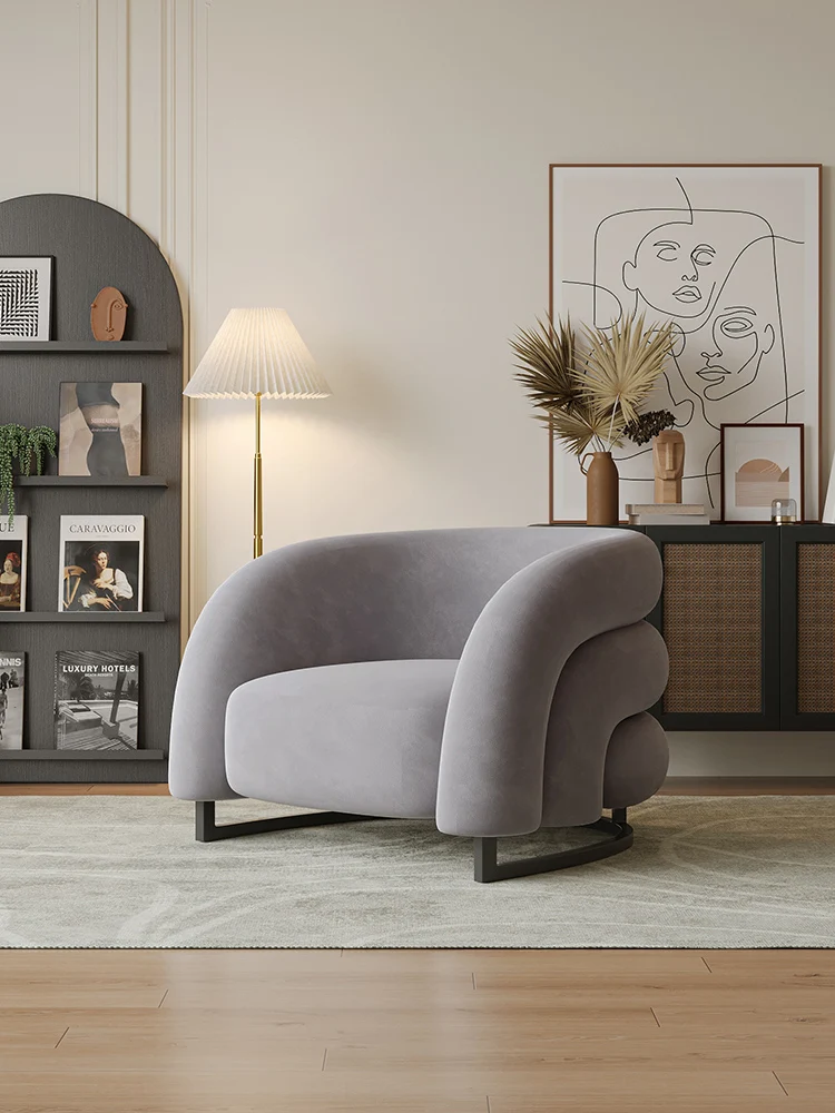 

French cream style bedroom living room single sofa chair Nordic Internet celebrity B & B hotel beauty salon leisure small sofa