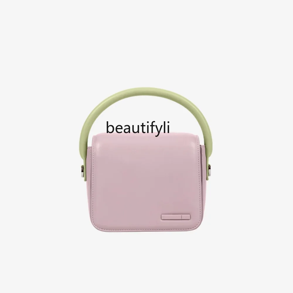 yj Soft Candy Bag Summer Contrast Color Small Bag Special-Interest Design Portable Crossbody Small Square Bag for Women