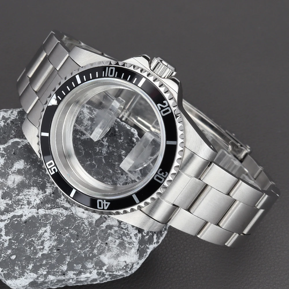Silver NH35 Case 38mm Men's Watch Cases Bracelet Sapphire Glass For NH35 NH36 NH34 NH38 NH70 NH72/4R 28.5mm Dial Stainless Steel