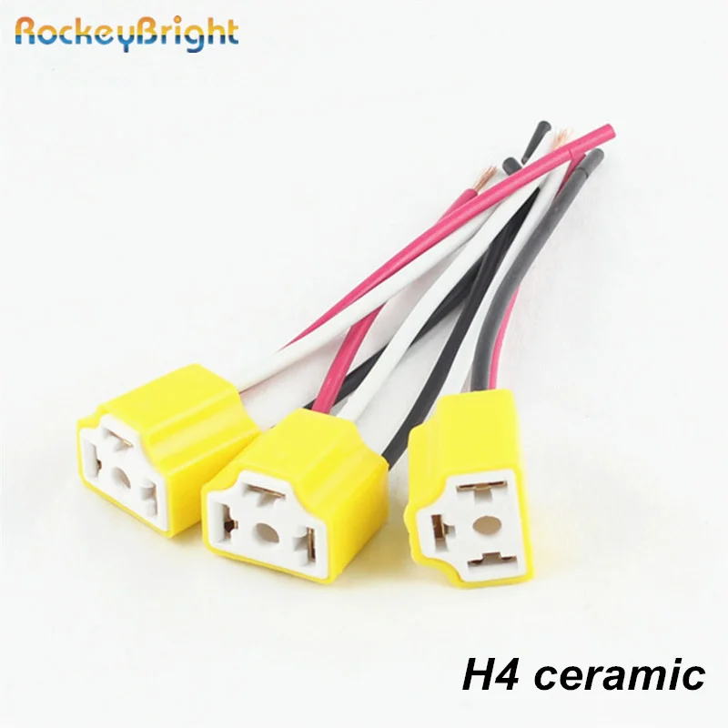 2pcs h4 9003 HB2 Ceramics led bulb holder for car headlight fog lamp h4 pigtail plug harness for led headlight connector holder