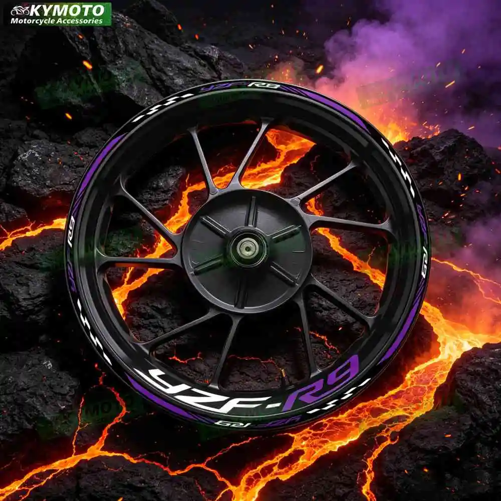 Motorcycle Reflective 17 Inch Wheel Stickers Rim Stripe Tape Hub Decal Decorate For YZF-R9 YZF R9