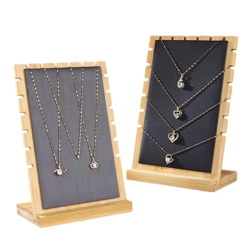 Natural Wooden Jewelry Display Stand 1Pcs Portable Holder for Bracelet Necklace Pendant Craft Show Retail Store Use