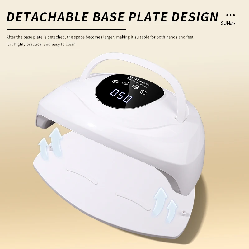 Lampa do paznokci UV LED czerwona - suszarka do żelu, dwuręczna, do manicure