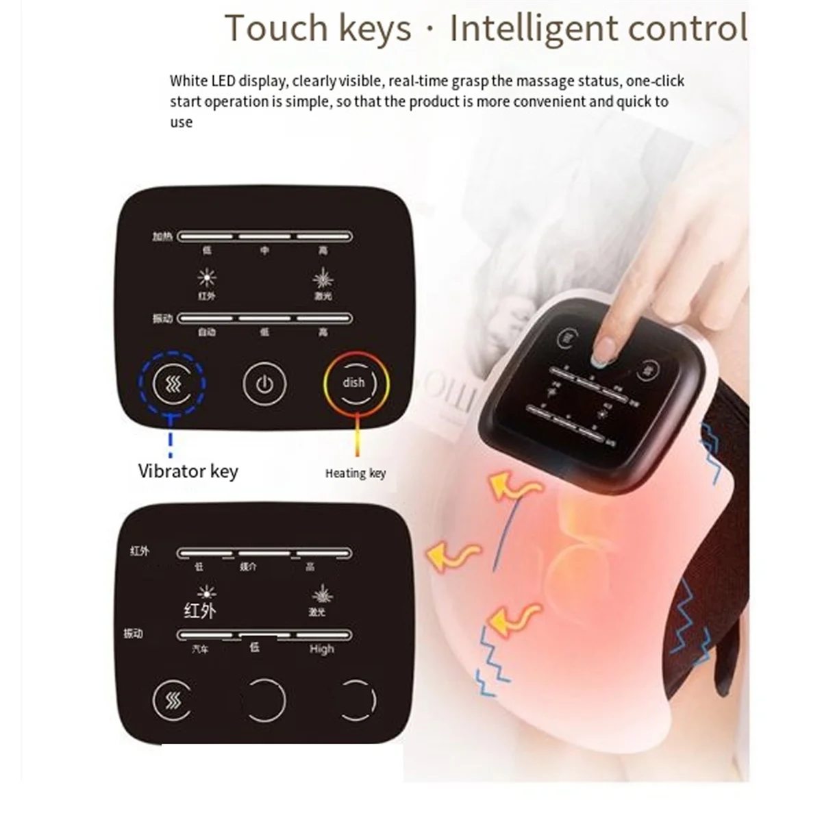 

X09AElectric Knee Massager Physiotherapy Infrared Knee Pads for Relief Heating Temperature Air Pressure Elbow Leg Massage