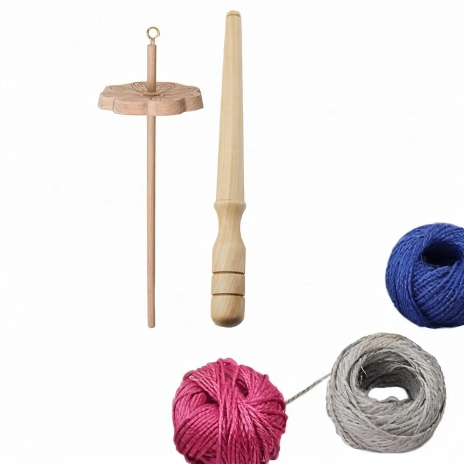 Drop Spindle Wooden Whorl Yarn Wheel Hand Crafted Tool for Spinning Beginners and Advanced Crafters view 6