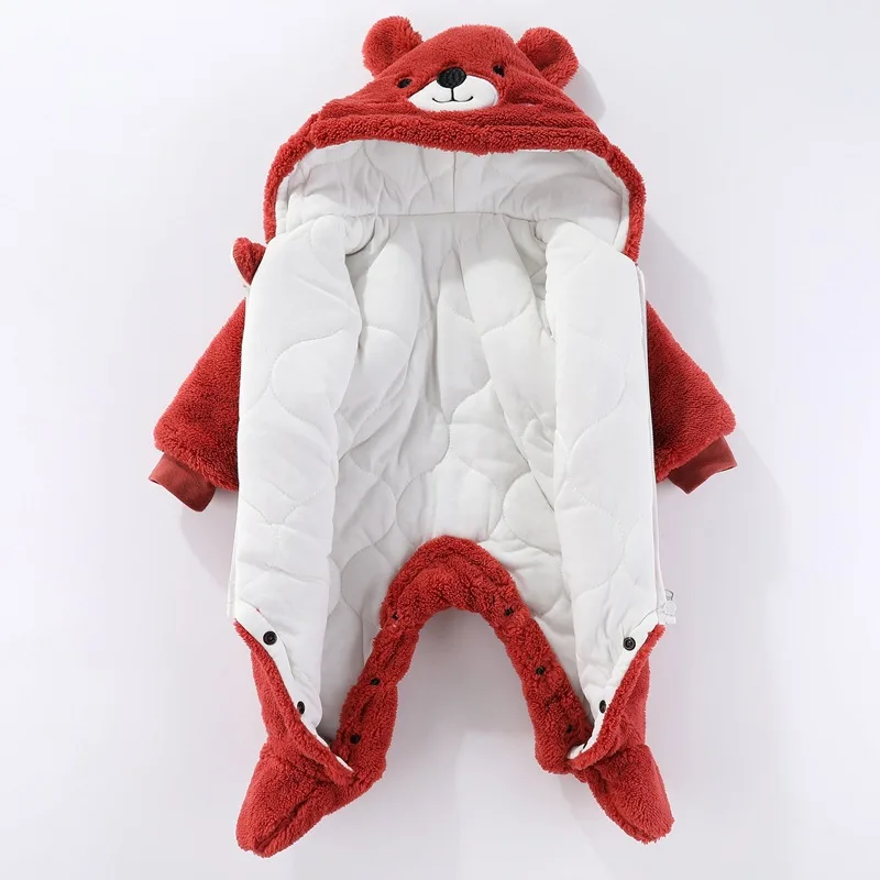 Bambino di un pezzo inverno neonato vestiti striscianti tuta di peluche pigiama per bambini orso abbigliamento Comfort e calore