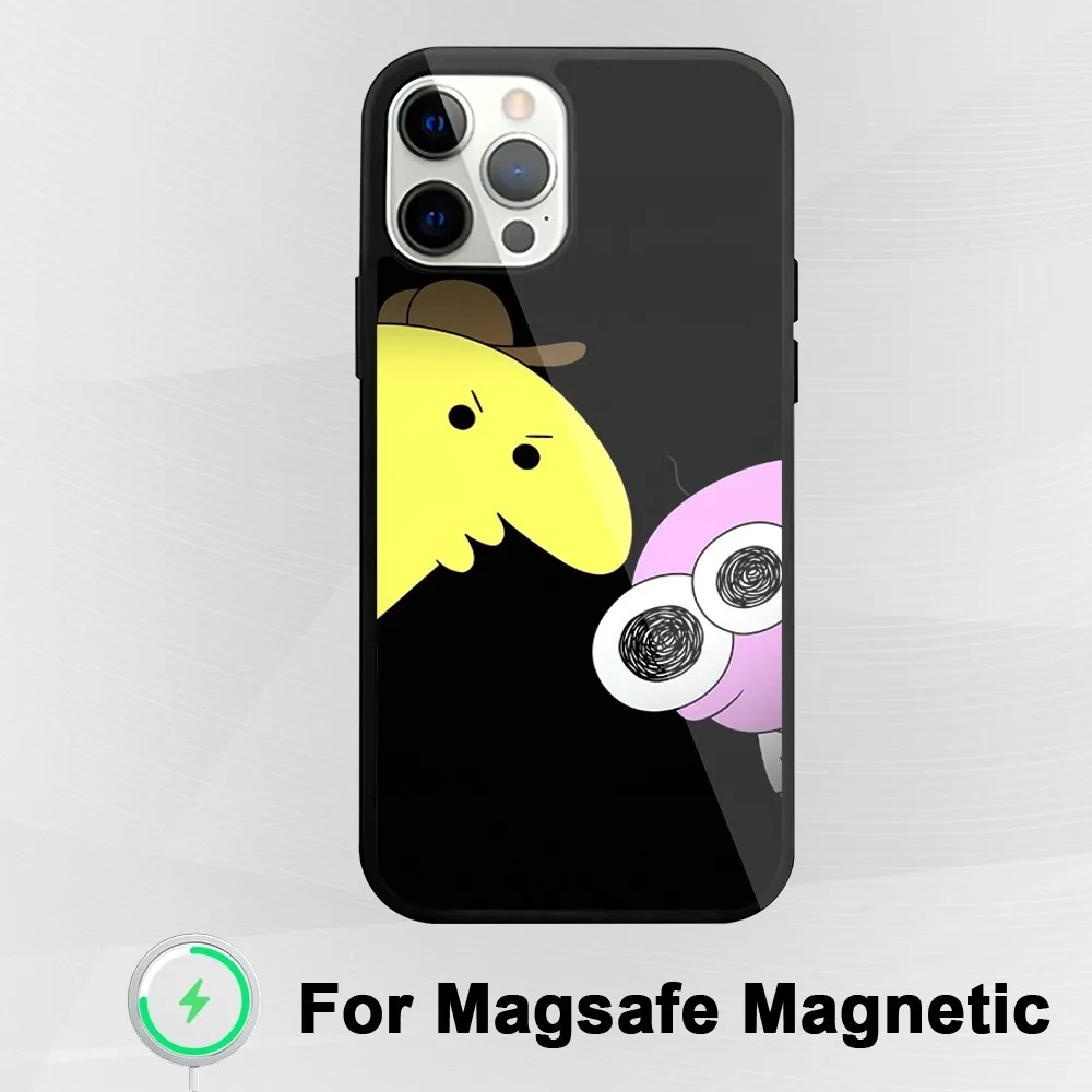 Cartoon Smiling Friends Cute Phone Case For iphone Pro 11 Max 13 Plus 12 14 Mini 15 Magsafe Magnetic Wireless Charging Shell