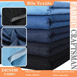Thick & Classic Blue Denim Fabric,Polyester Cotton - for Apparel & Handcrafts & DIY Sewing (by Meter)
