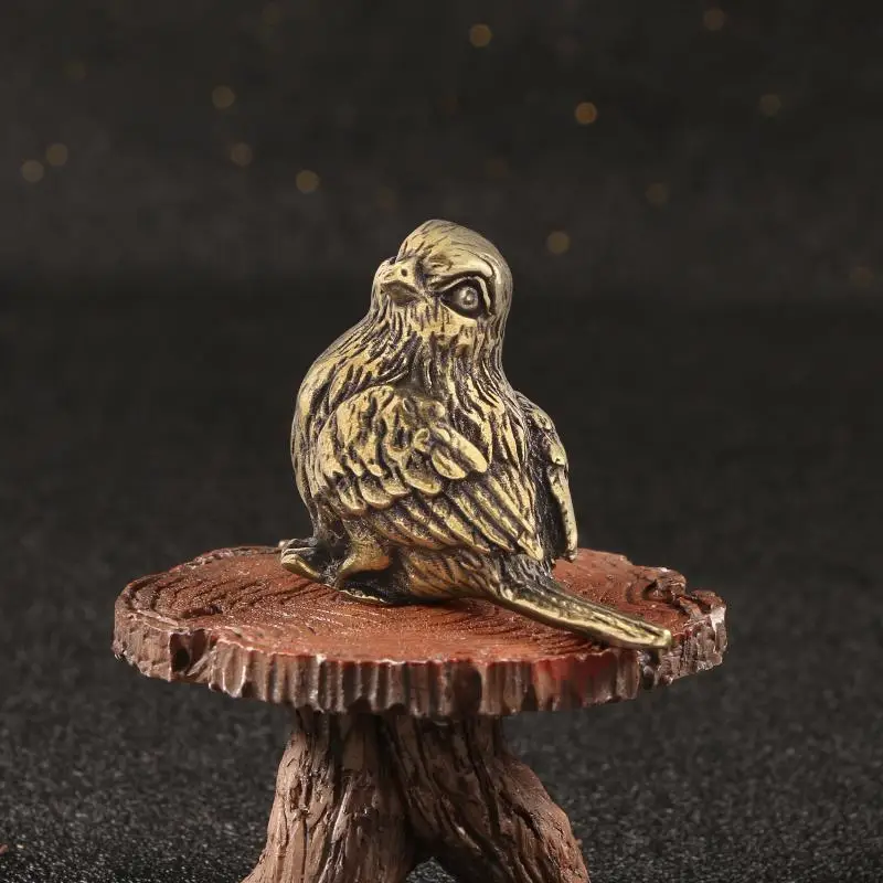 【Small Sparrow Statue Metal Brass Tea Pet Table Ornament Retro Bird Animal Figurines Miniatures Craft Home Decor Accessories】