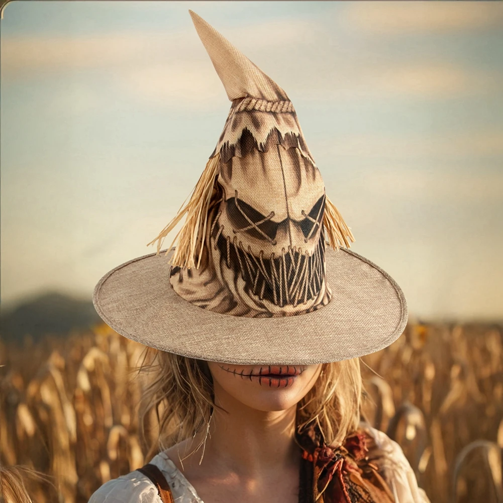 

Легкие пугалы, шляпа ведьмы, шляпа для ролевых игр на Хэллоуин, модный головной убор для вечеринок на Хэллоуин