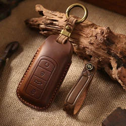 New 4 Buttons Leather Car Key Case For Chery Omoda C5 5 fx 7 8 pro plus 2022 2023 Holder Shell Remote Keychain Accessories