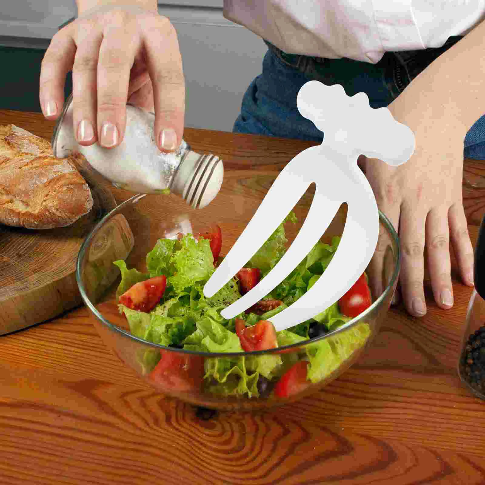 

2 Pcs Pasta Piece Set Salad Fork Claws Toddler Baby Server Plastic Stirring Mixing Short Hands