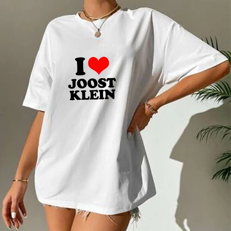 I Love Joost Klein T-shirt Women's Fashion Hip Hop Retro Y2z T-shirt Round Neck Loose Short Sleeve T-shirt Streetwear