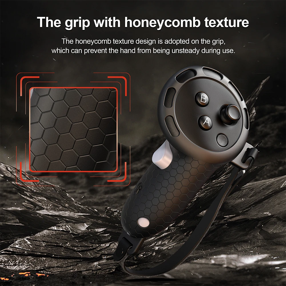 Siliconen Controller Verlengde Grips Cover met Draagriem Antislip Grips Cover Controllers Protector voor Meta Quest 3S/Quest 3