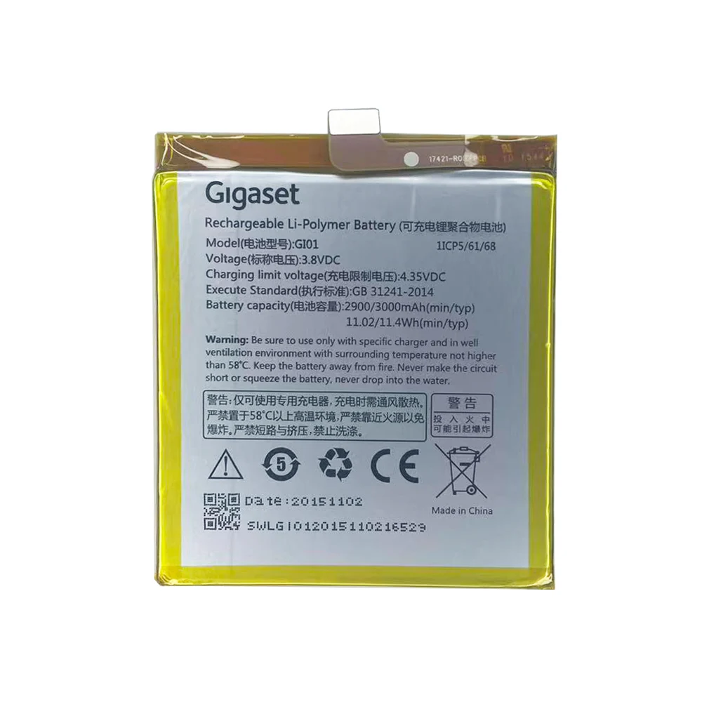 Gigaset ME FCB GS55-6 GS55-6ME / GS57-6 Gi02 휴대 전화용 기존 3000-4000mAh GI01 ​​GI02 리튬 폴리머 배터리