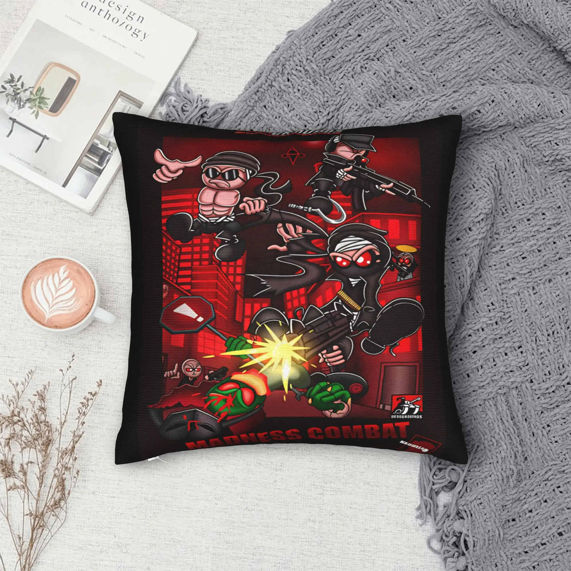MADNESS COMBAT Pillow Case  Vintage Pillow Cover Comfy Pillowcases For Office Car Home Decor