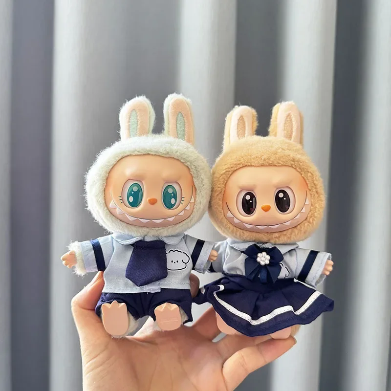 

Одежда 17 см, куклы-идолы II для Labubu, сидячая вечеринка, наряд монстров, аксессуары, одежда, подарок, школьная форма, синяя рубашка