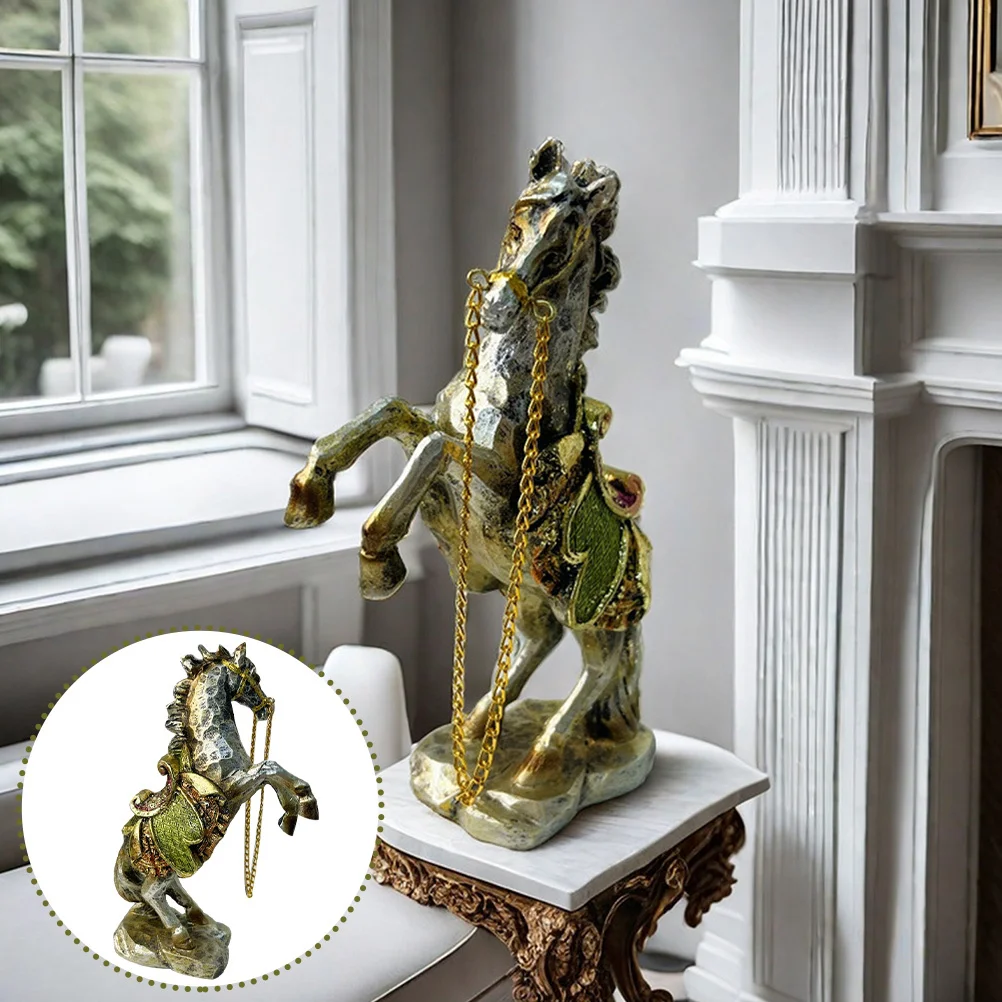 

Resin Horse Statue Decoration Small Exquisite Modern Style Standing Sculpture for Home Office Desk Table Decorative Art Piece