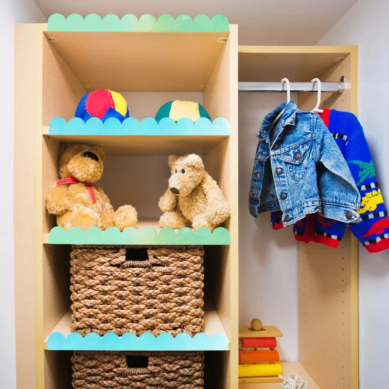 High Quality 12/20Pcs Unfinished Scalloped Wood Border Trim Wooden Strips Moulding for Christmas Crafts Wall Cabinet Home Decor