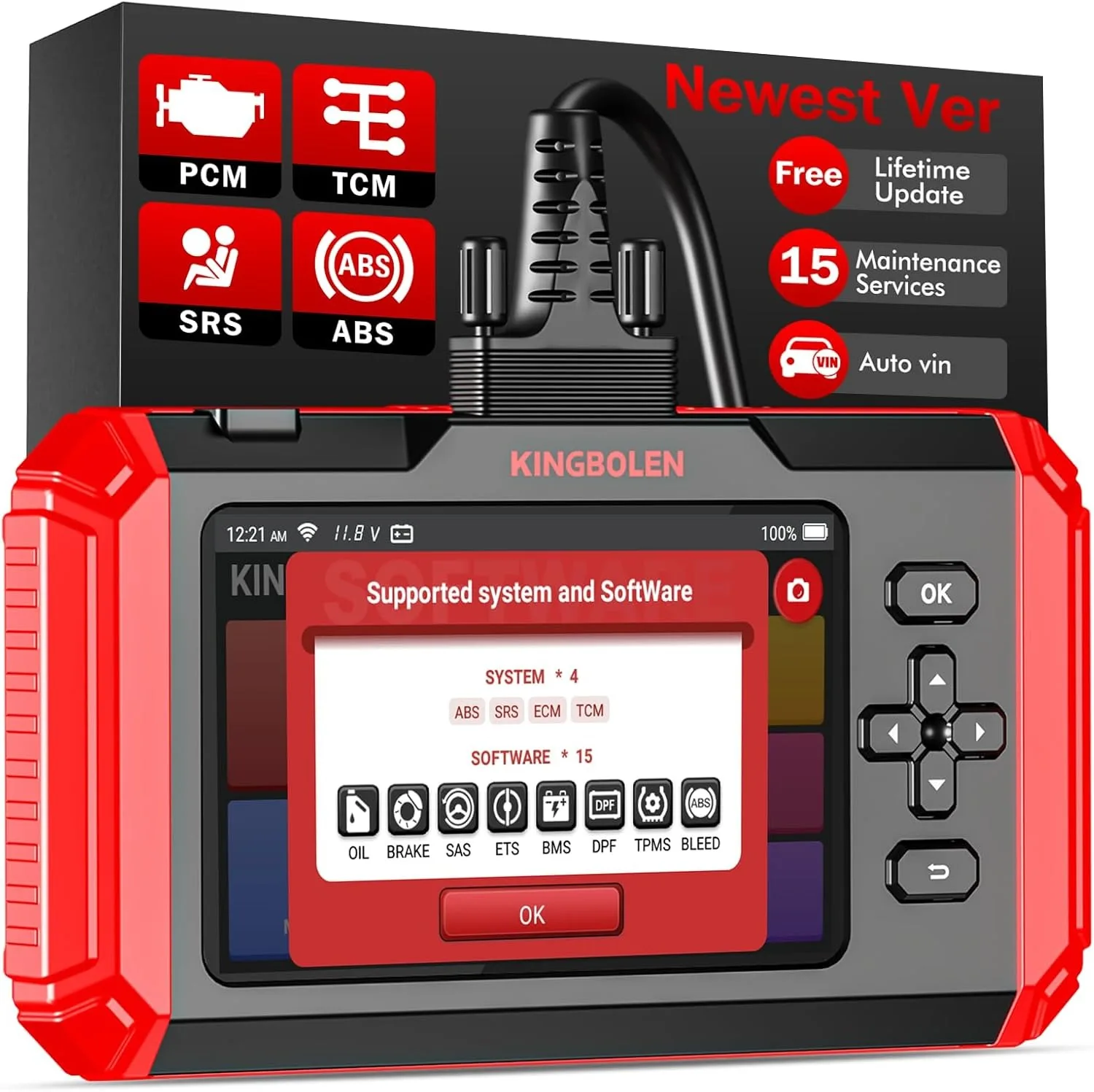 

KINGBOLEN S800 S600 S500 российские инструменты диагностики автомобилей ABS SRS ECM TCM 4 системы масляный тормоз SAS сбрасывает автоматический сканер OBD2 Lifetime Free Update