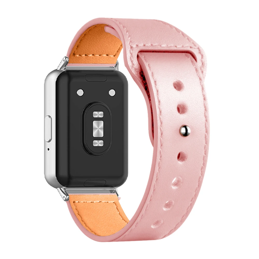Genuine leather strap compatible Samsung Galaxy FIT3 adjustable casual strap for Samsung Galaxy Fit3(SM-R390)2024