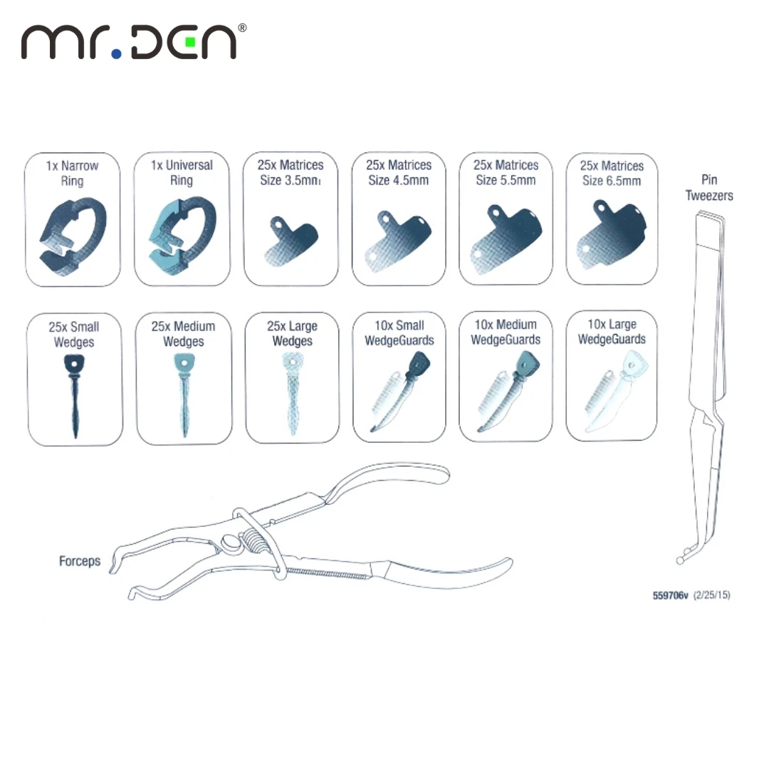 Dentsply Palodent V3 Sectional Matrix Band System Intro Kit Ultra Thin Dental Restoration Tool for Posterior Teeth