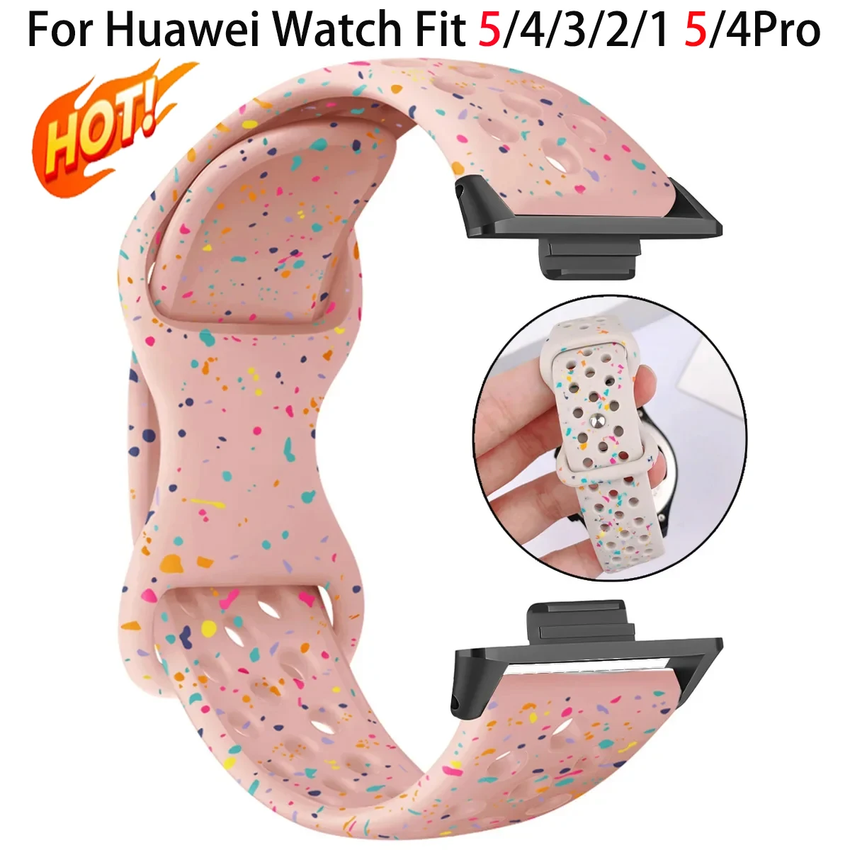 Weiches Silikonarmband für Huawei Watch Fit 5/4 Pro 5/4, bequemes, atmungsaktives Ersatzarmband für Huawei Fit 3 2 1 Armband