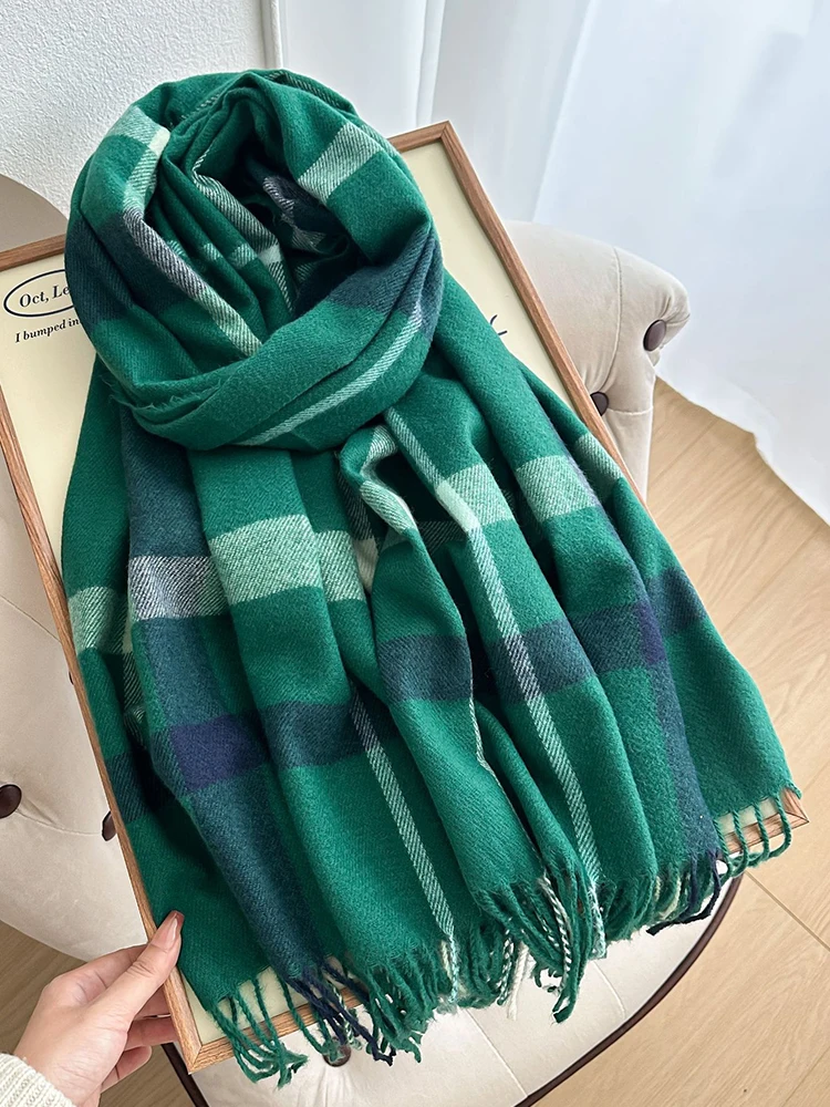 

Autumn Women Winter Retro Knit Scarf Headscarf Lady Men Casual Striped Plaid Scarve Male Foulard Wrap Shawl Unisex Fashion New