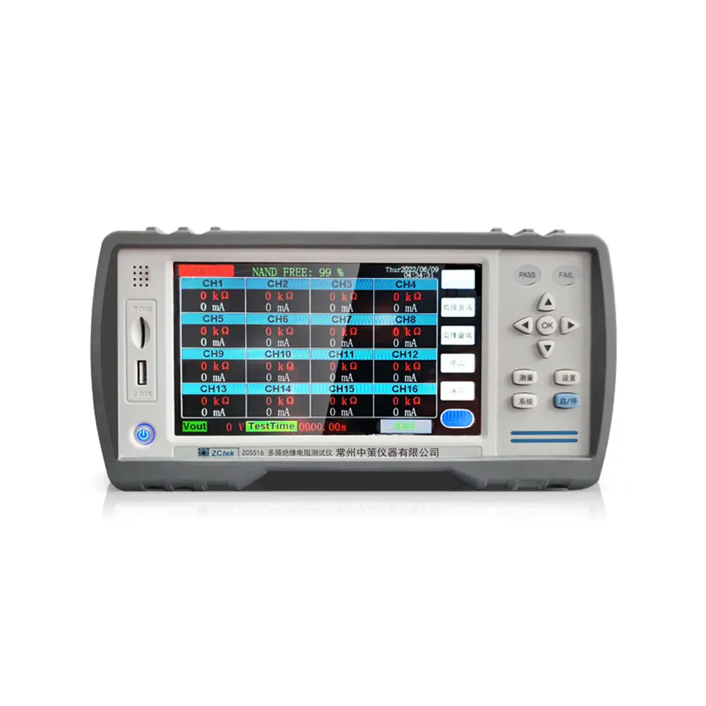 ZCTEK ZC5516 Multi-Channel Insulation Resistance Tester 16 Channels 1000V 100TΩ