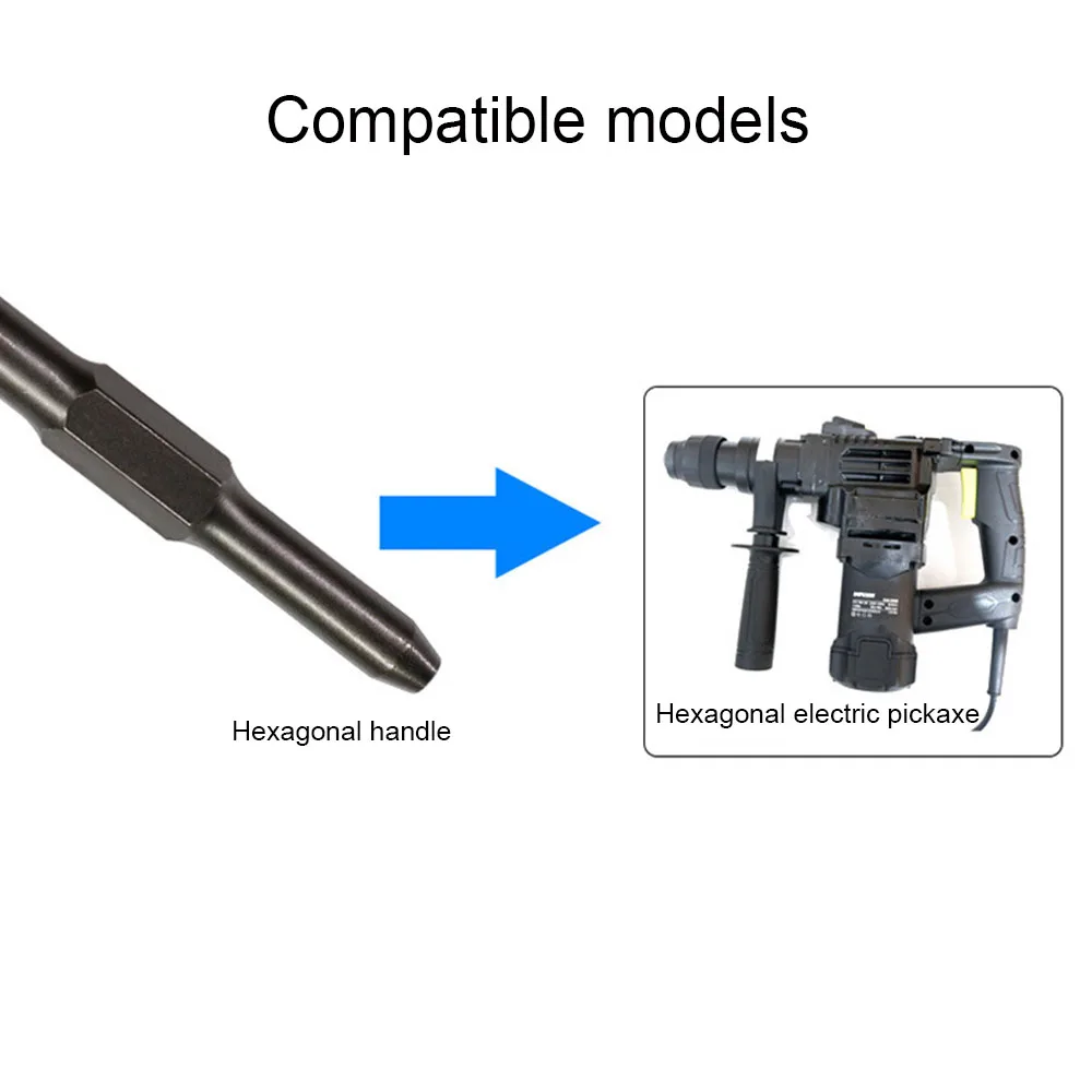 Imagem -05 - Broca de Impacto Martelo Elétrico Cinzel Cotovelo Hexagonal Punho Redondo Piercing na Parede Cinzel Plano 180 mm 200 mm 280 mm 1pc