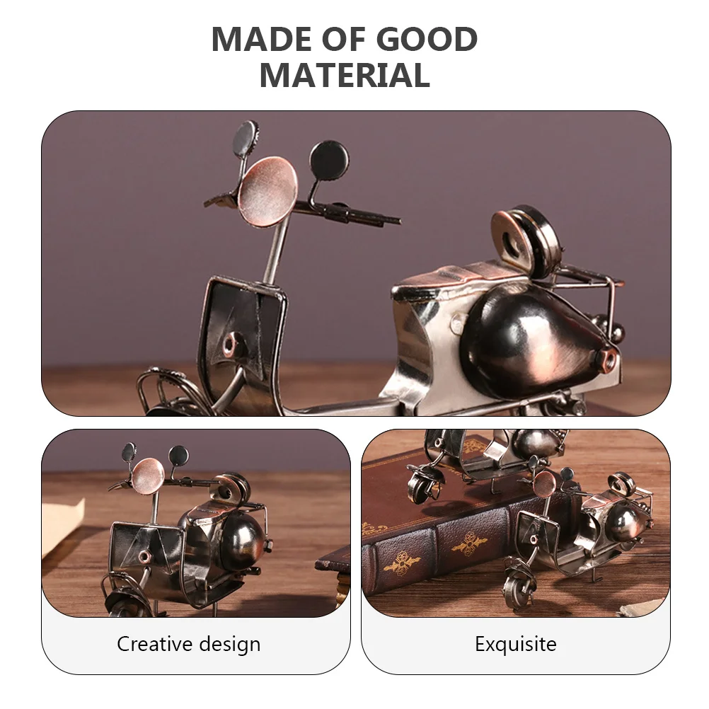 

Vintage Iron Motorcycle Decoration Unique Desk Ornament for Motorcycle Lovers Home Office Bar Decor Wrought Metal Art Sculpture