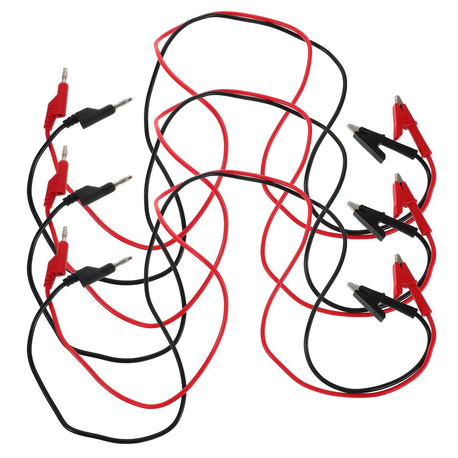 

6Pcs Precision Stabilized Test Cables Banana Plug Alligator Clips Electrical Testing Leads for Power Output Test Probe Lead Wire