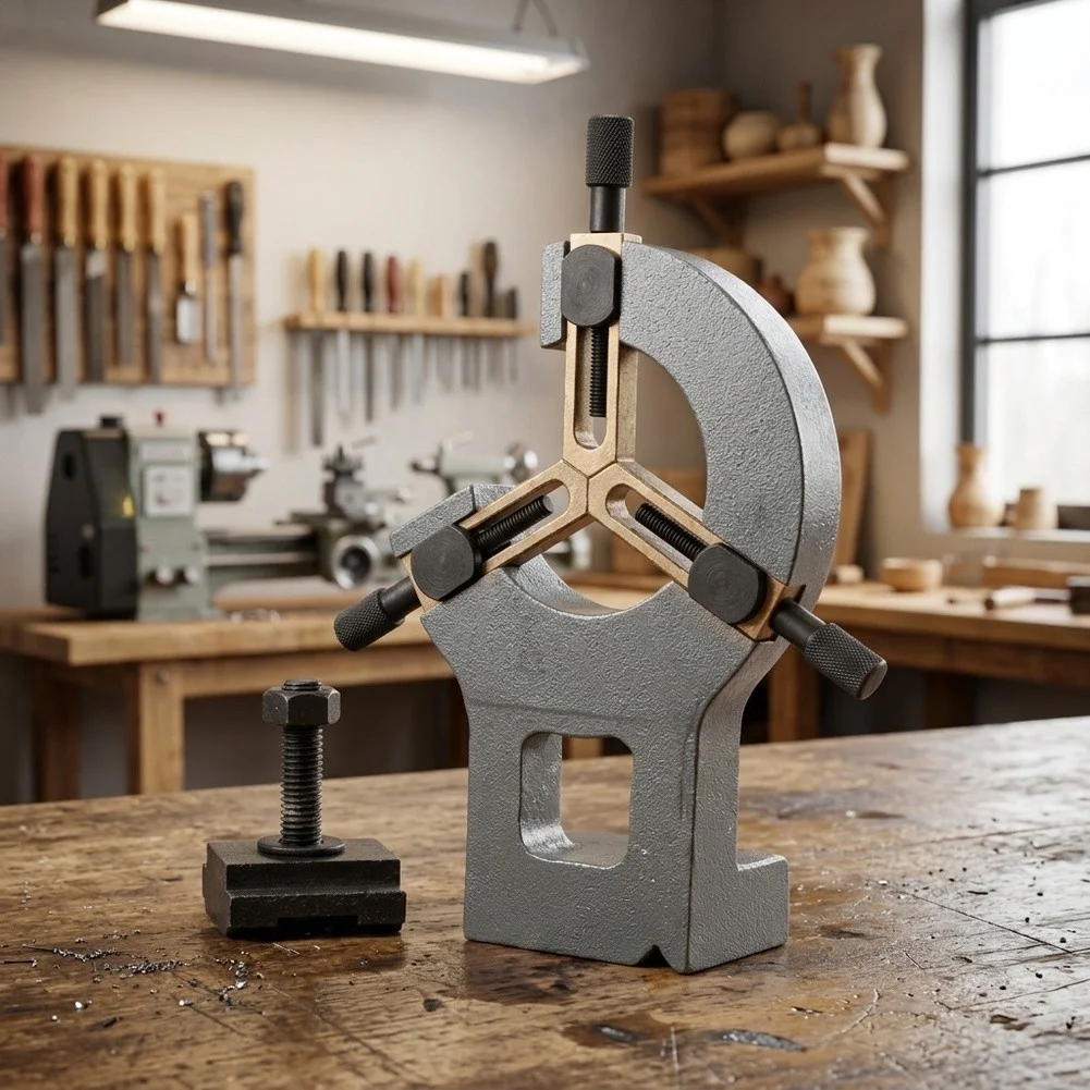 Metal Steady Rest for Wood for lathe For WM210V For Mini for lathe Accessory with 3-Point Design for Reliable Workpiece Support
