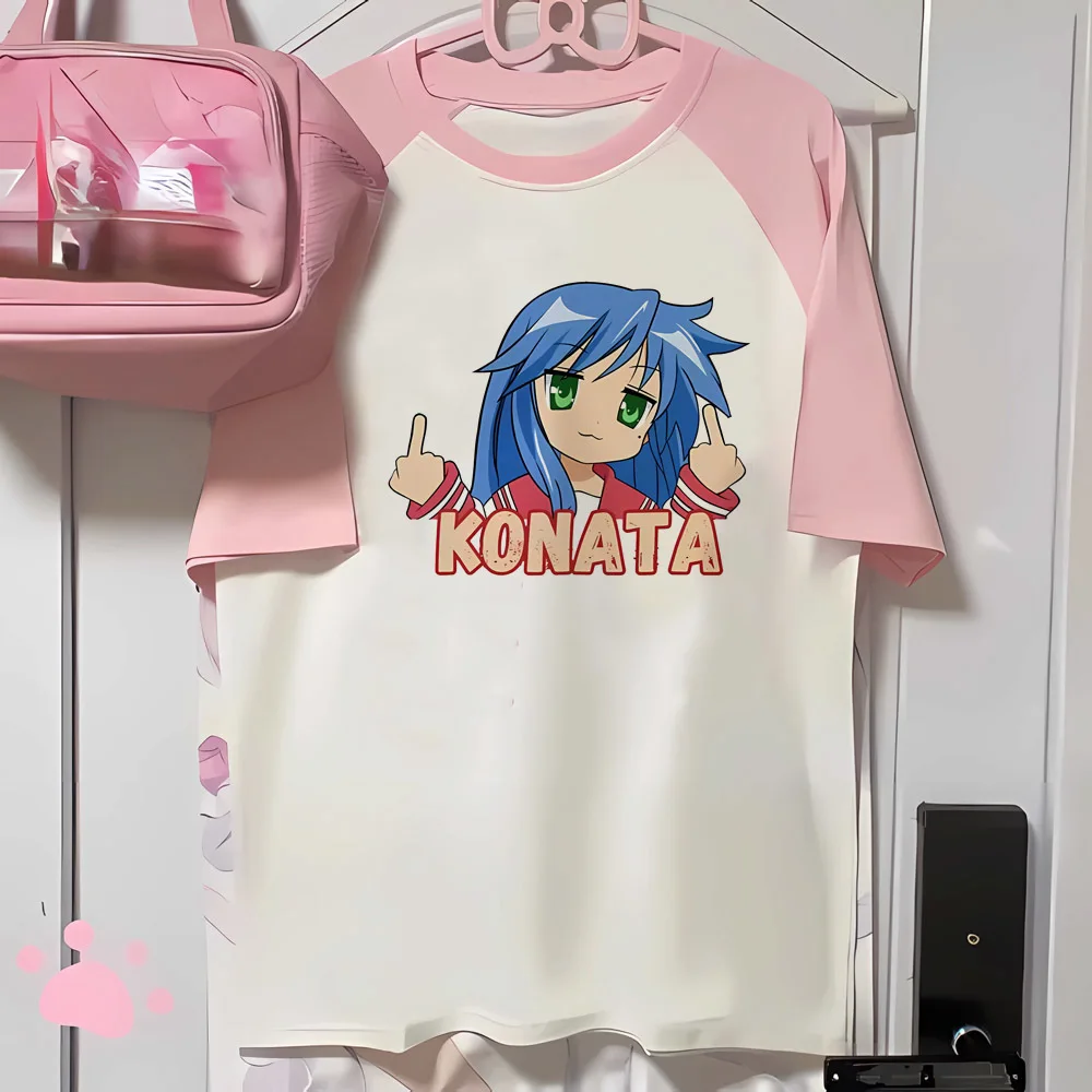 Lucky Star Konata t shirt girl vintage Retro gothic goth y2k tshirt streetwear jojifuku 80s baddie Psychedelic