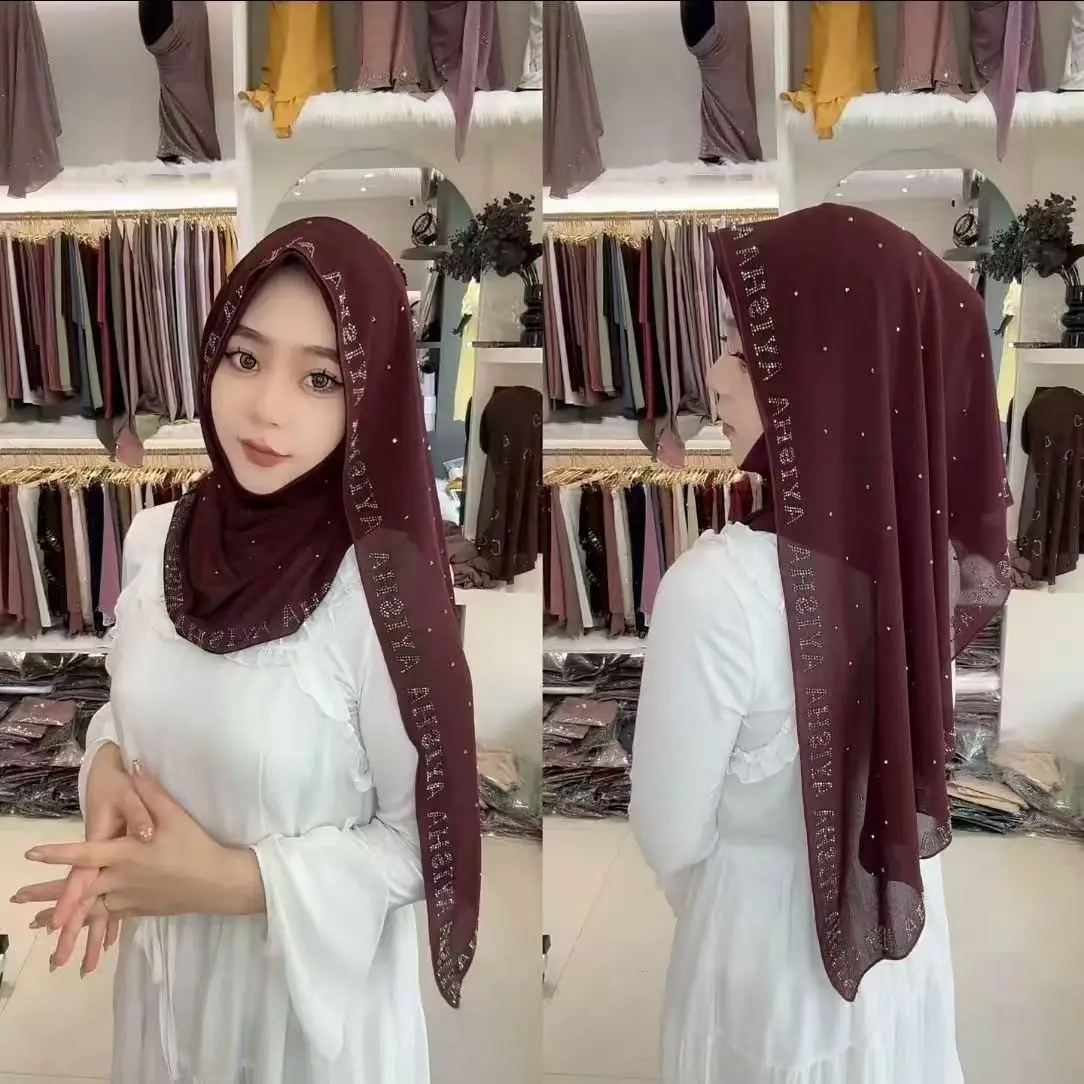 

Free Shipping Hijab Muslim Women Shawl Headscarf Luxury Tassels Chiffon Scarf Malaysia Kufi Islam Summer Student Turban 05440