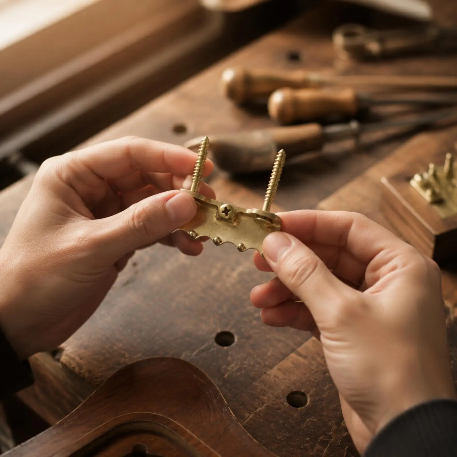 Brass Tremolo Bridge for Electric Guitar Direct Fit Replacement Part with Phillips Adjustment Screw and Alloy Fixings