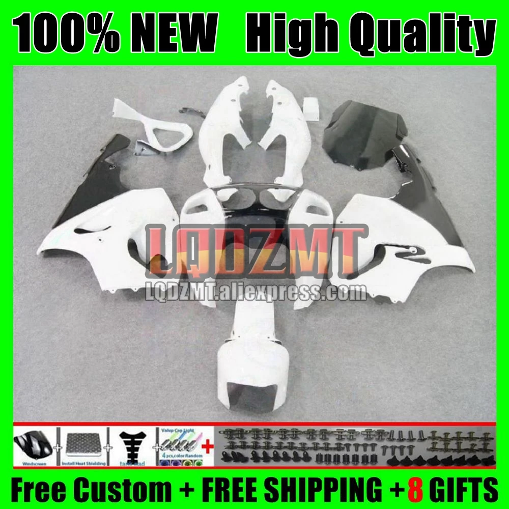 ZX-7R Kit For KAWASAKI NINJA ZX750 ZX 7R 7 R 750 53No.28 ZX7R 96 97 White black 98 99 00 01 02 03 ZX-750 1996 1998 2003 Fairing