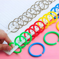 50 Pcs Plastic Ring Binder 15/20/28/32/40mm DIY Albums Circle King Ring Opening Loose-leaf Book Hoops Office Binding Supplies