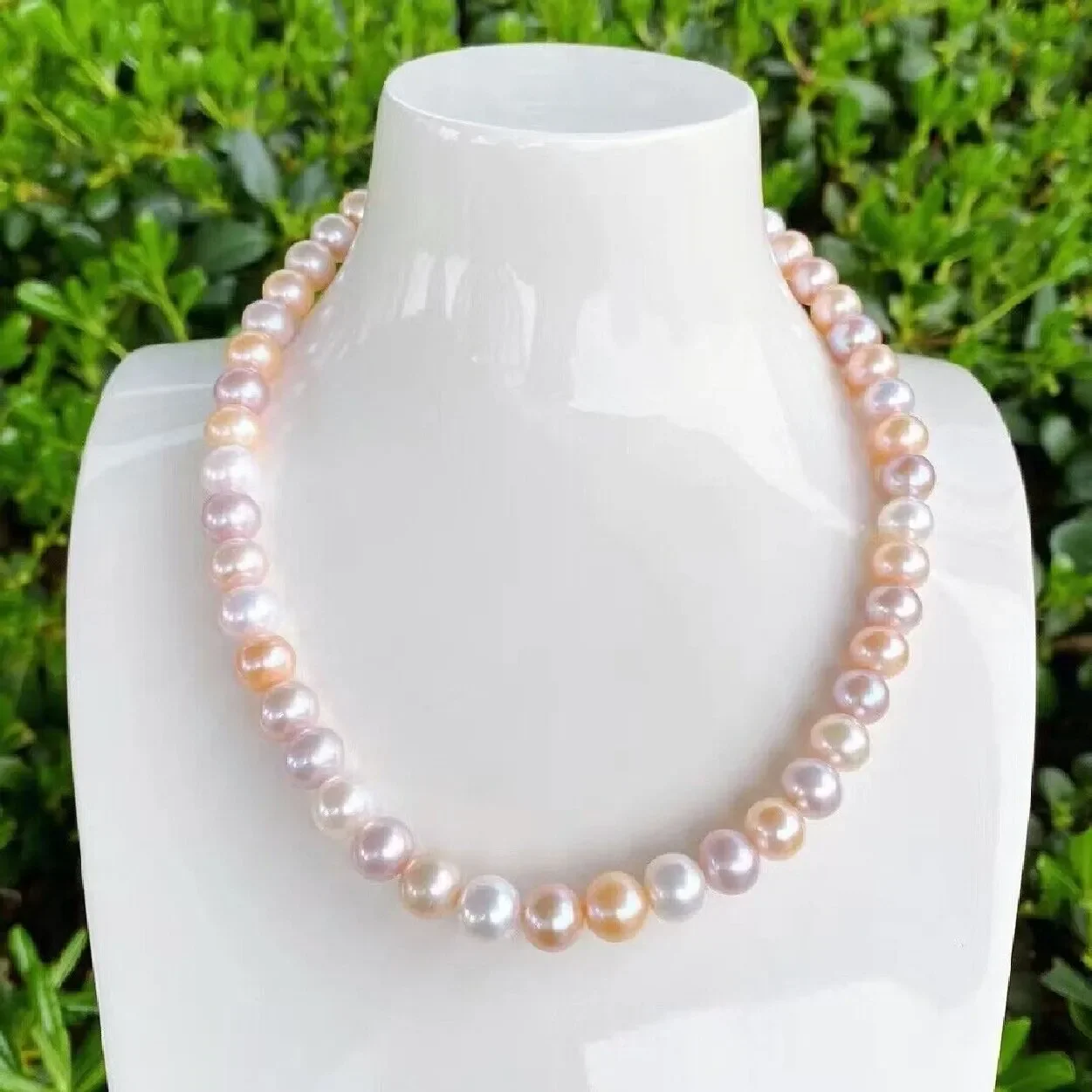 AAA 8-9-10mm  Millimeter natural circular South China Sea multicolored pearl necklace