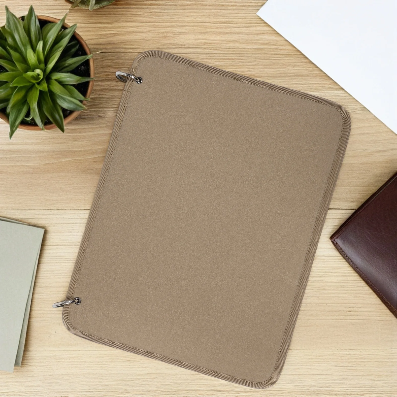 

Patch Organizer Book 16.5X12.6 Inch Khaki Flip Page Badge Storage Folder For Arm Band Pin Display Compact