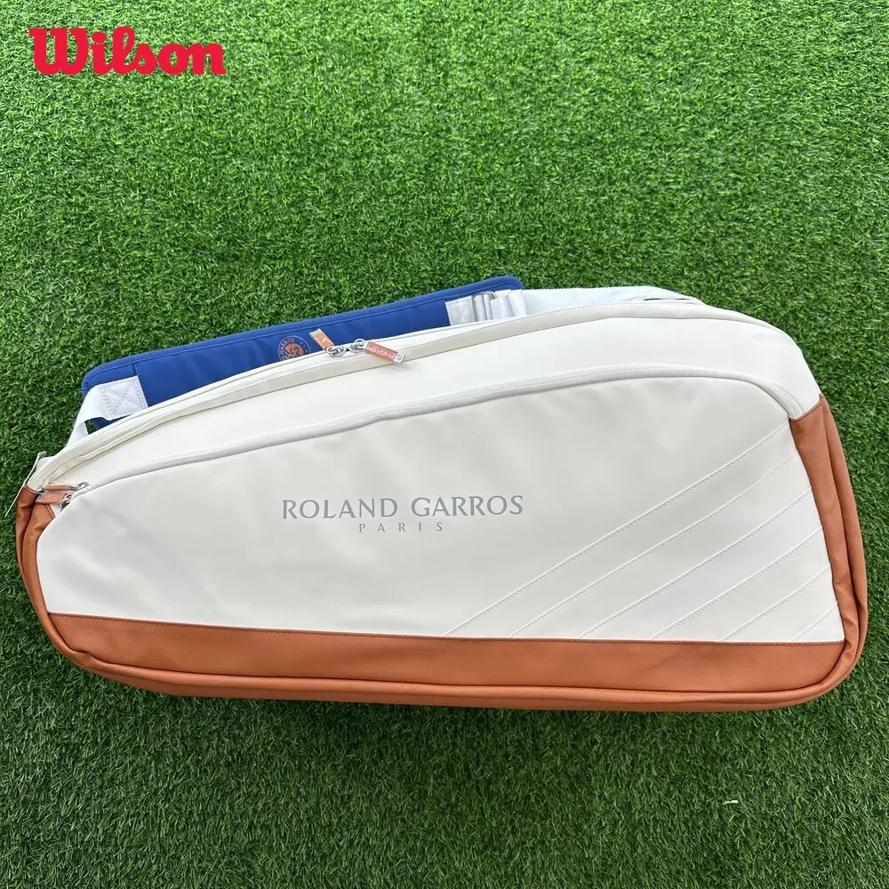 

Wilson Super Tour, 9 шт., теннисная сумка Roland Garros 2024, темно-синяя сумка для турнирных ракеток с отделением для частичных ракеток WR8030801